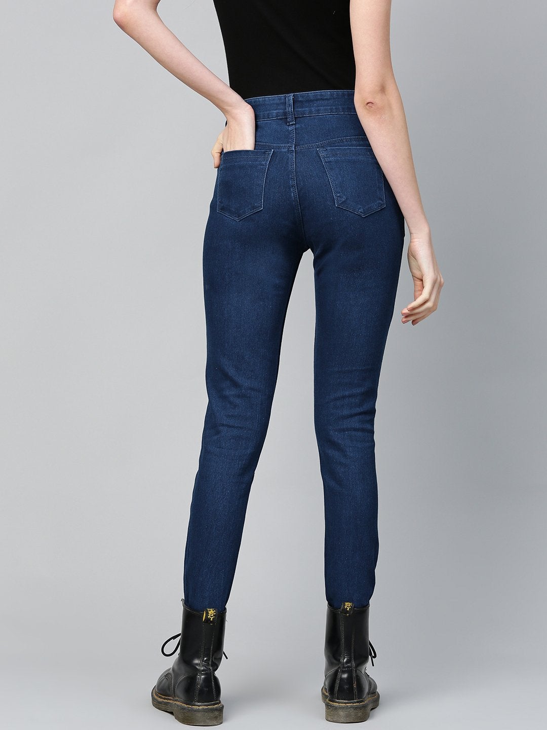 Women's Navy Basic Regular Jeans - SASSAFRAS