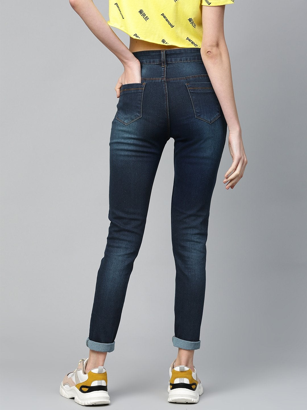 Women's Tint Blue Whisker Wash Jeans - SASSAFRAS