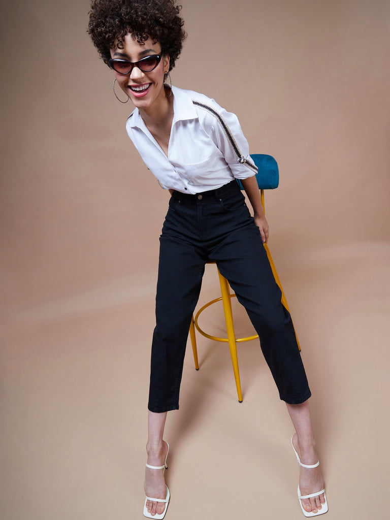 Women's Black Balloon Fit Jeans