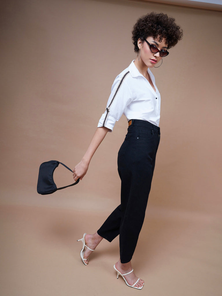 Women's Black Balloon Fit Jeans