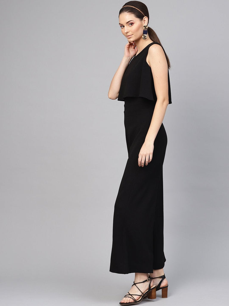Women's Black Layered Jumpsuit