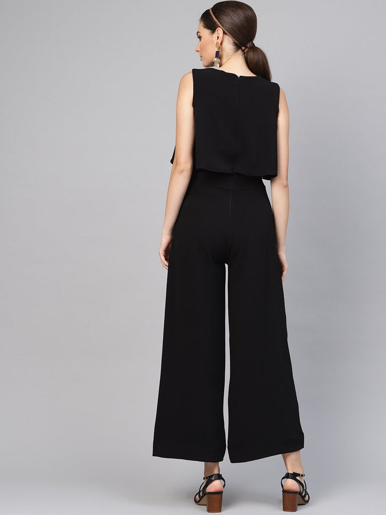 Women's Black Layered Jumpsuit