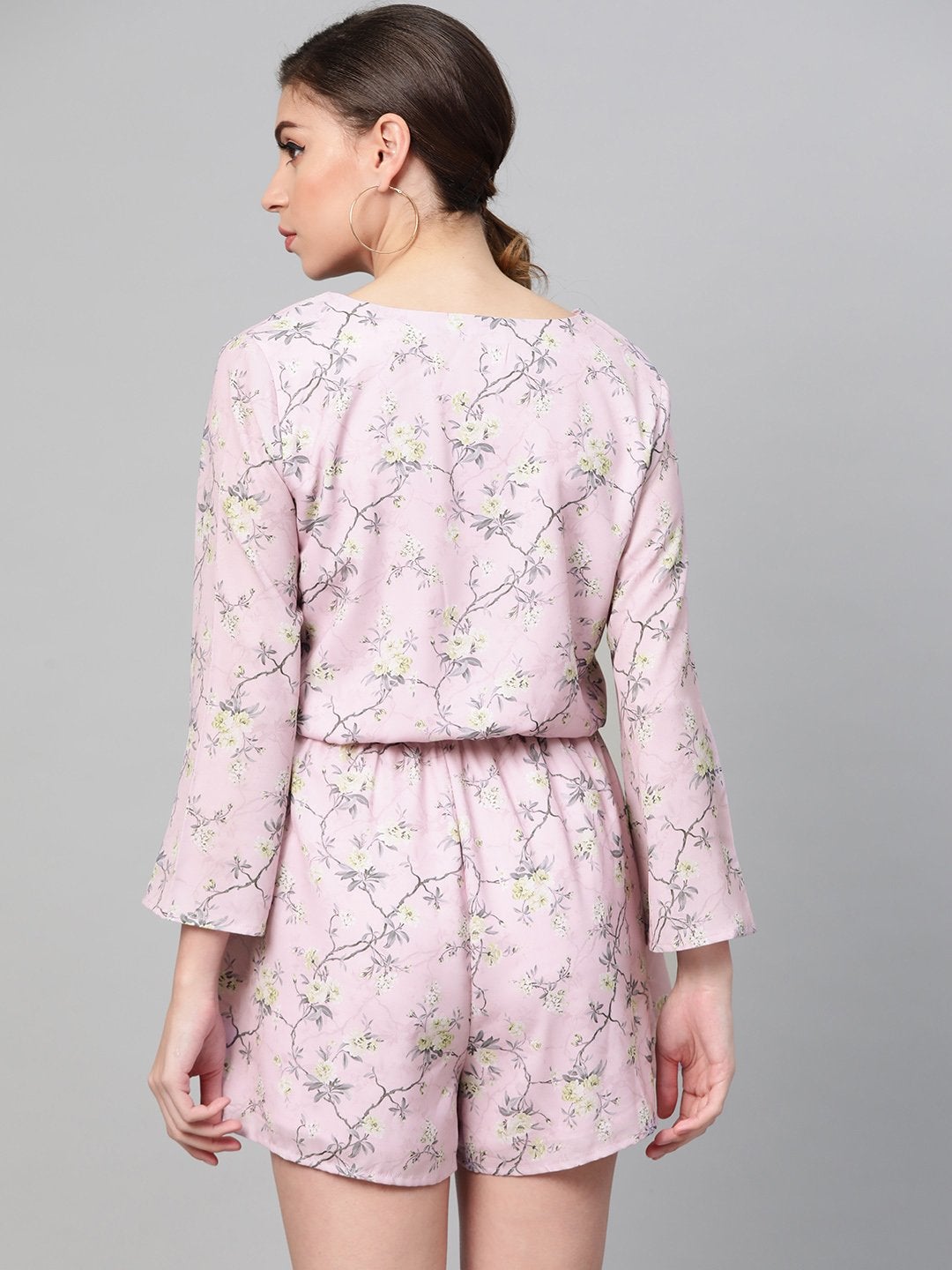 Women's Lilac Floral Wrap Romper - SASSAFRAS