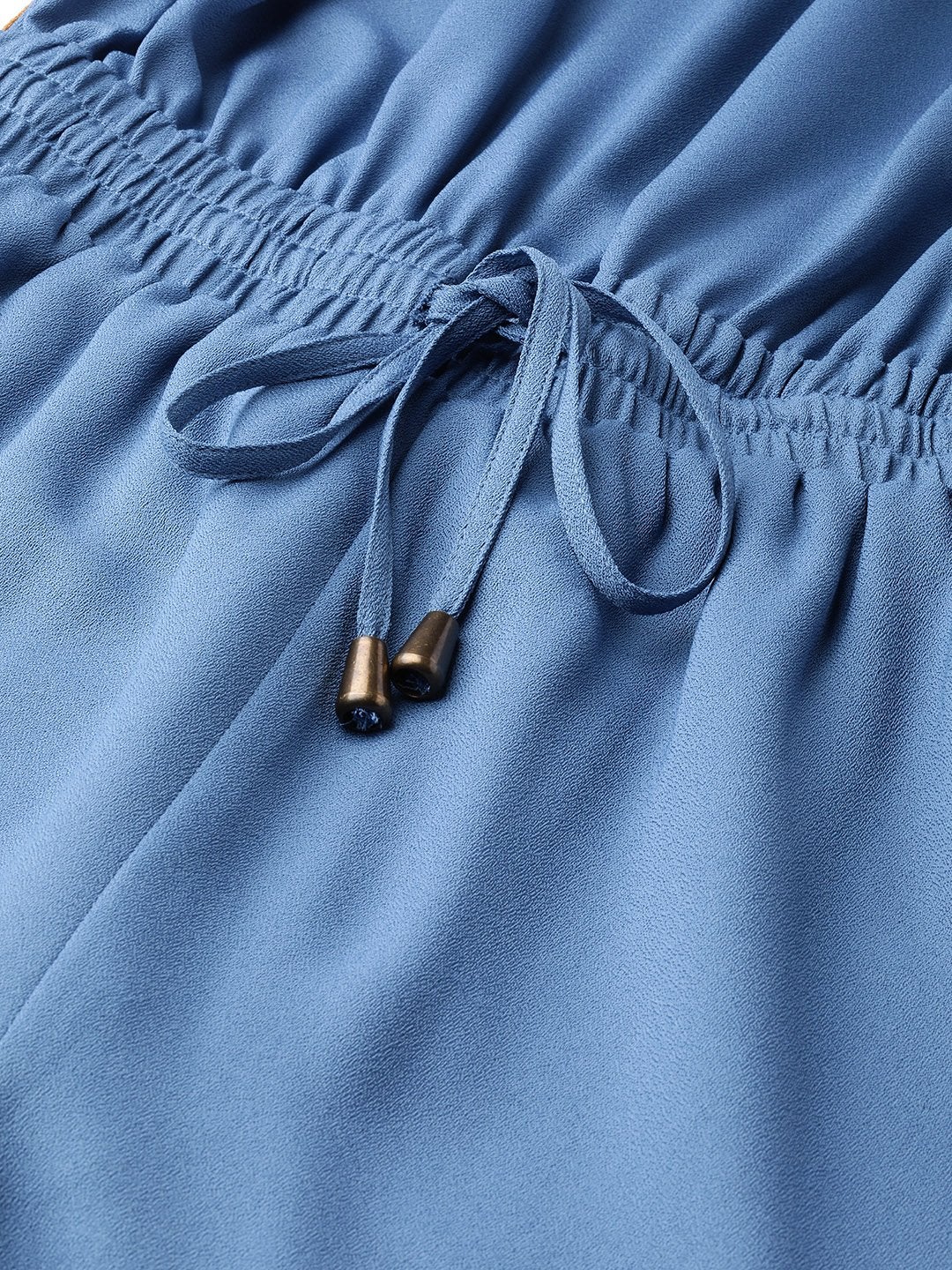 Women's Teal Blue Side Tape Tube Bardot Jampsuit - SASSAFRAS