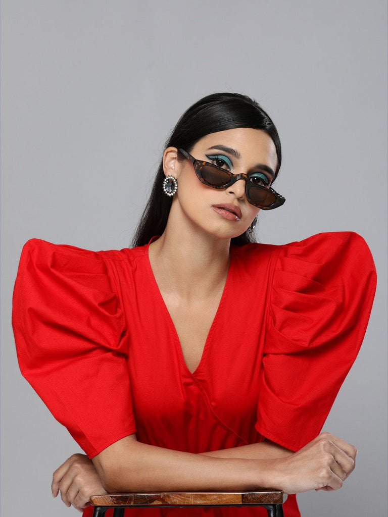 Women's Red Tapered Leg Jumpsuit