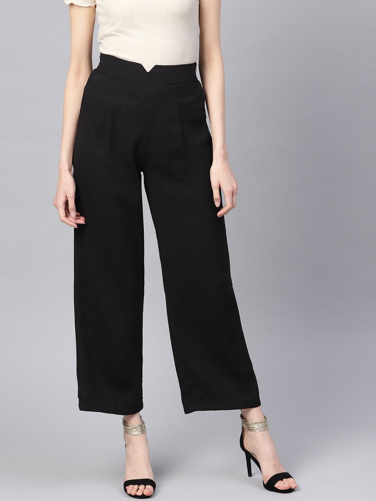 Women's Black Wide Leg Trousers