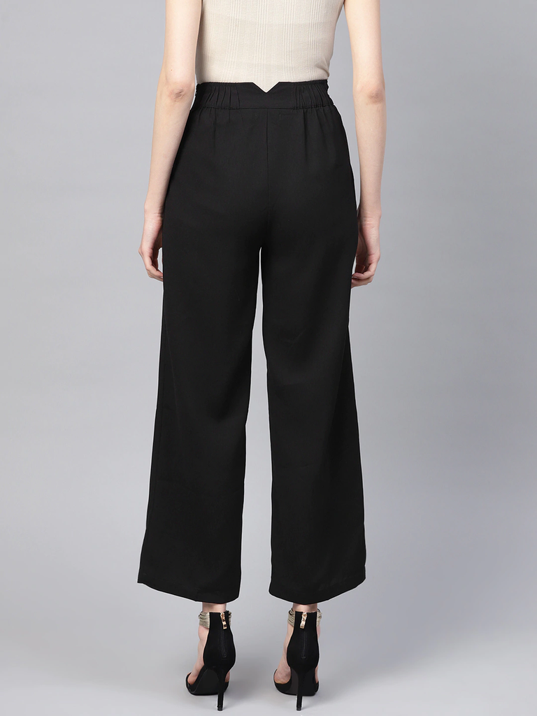 Women's Black Wide Leg Trousers