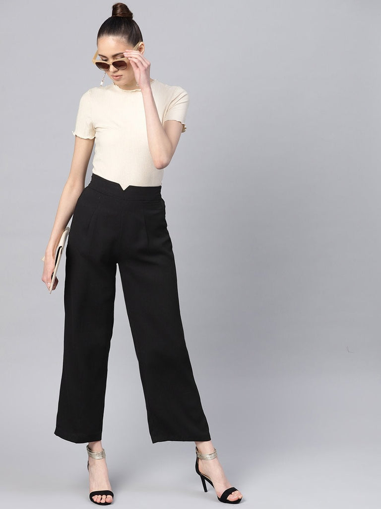 Women's Black Wide Leg Trousers