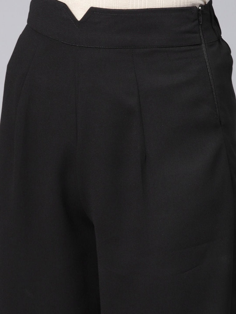 Women's Black Wide Leg Trousers
