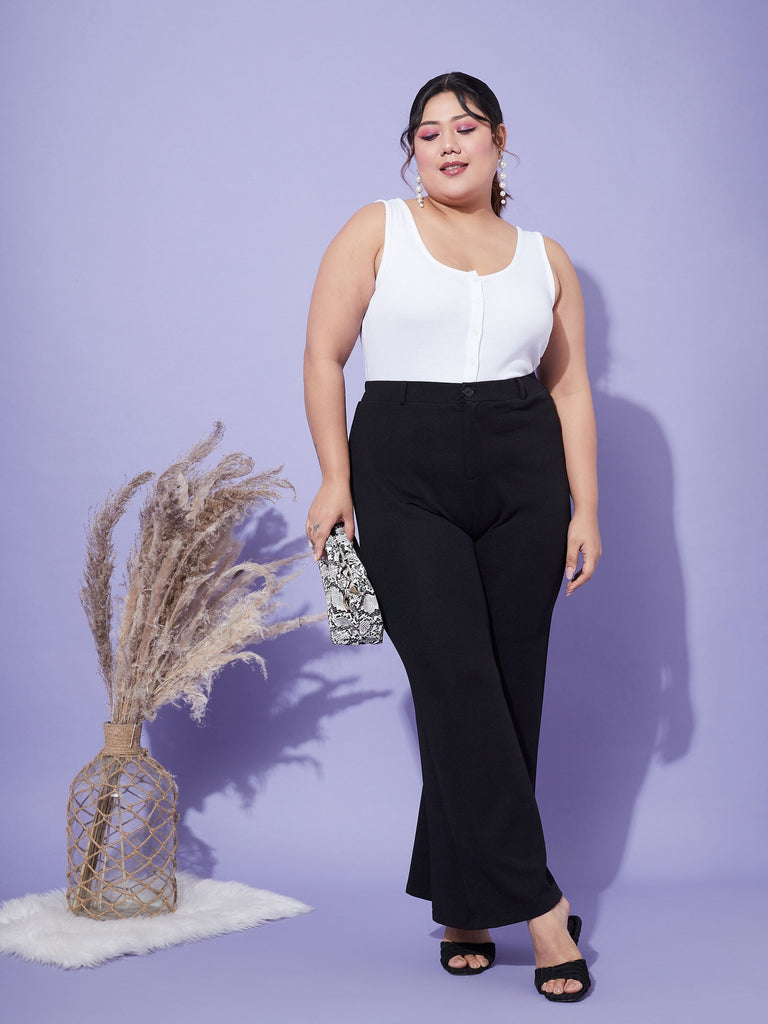 Women's Black Bell Bottom Trousers