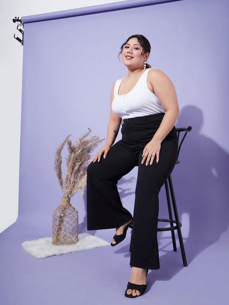 Women's Black Bell Bottom Trousers