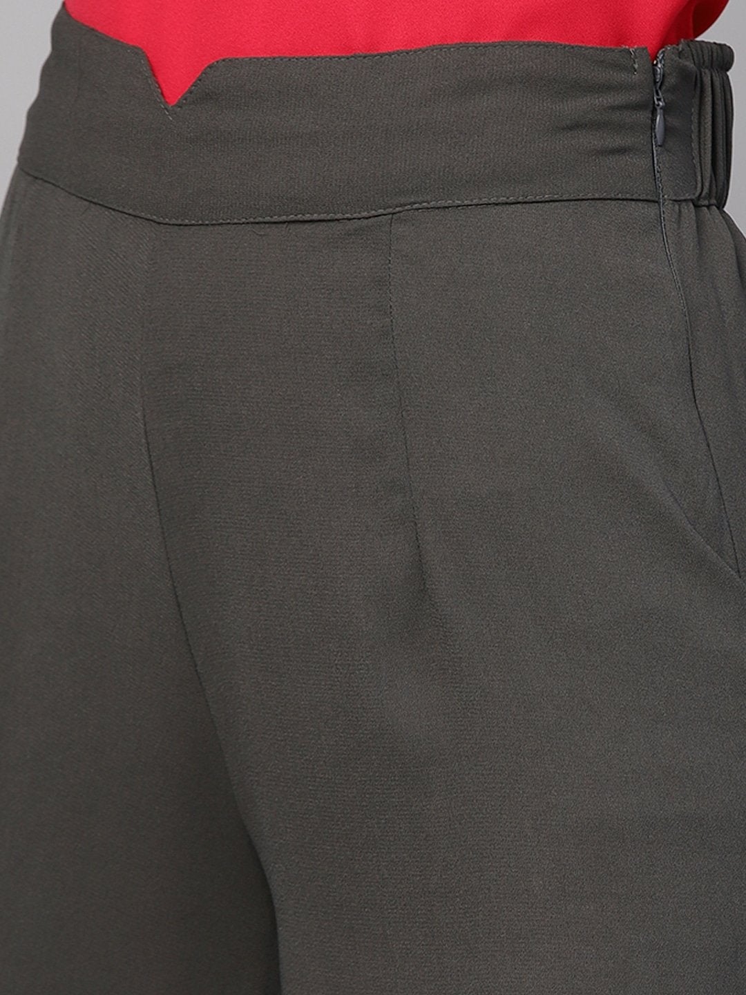 Women's Grey Wide Leg Trousers - SASSAFRAS