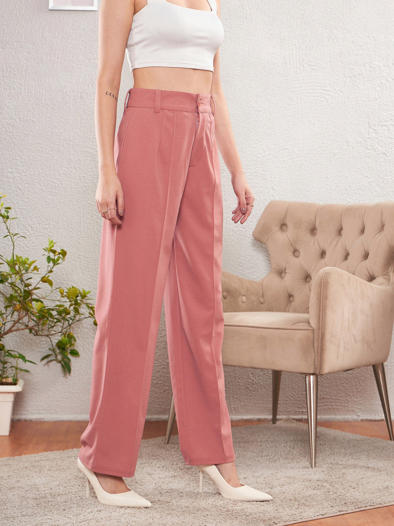 Women's Peach Front Darted Pants