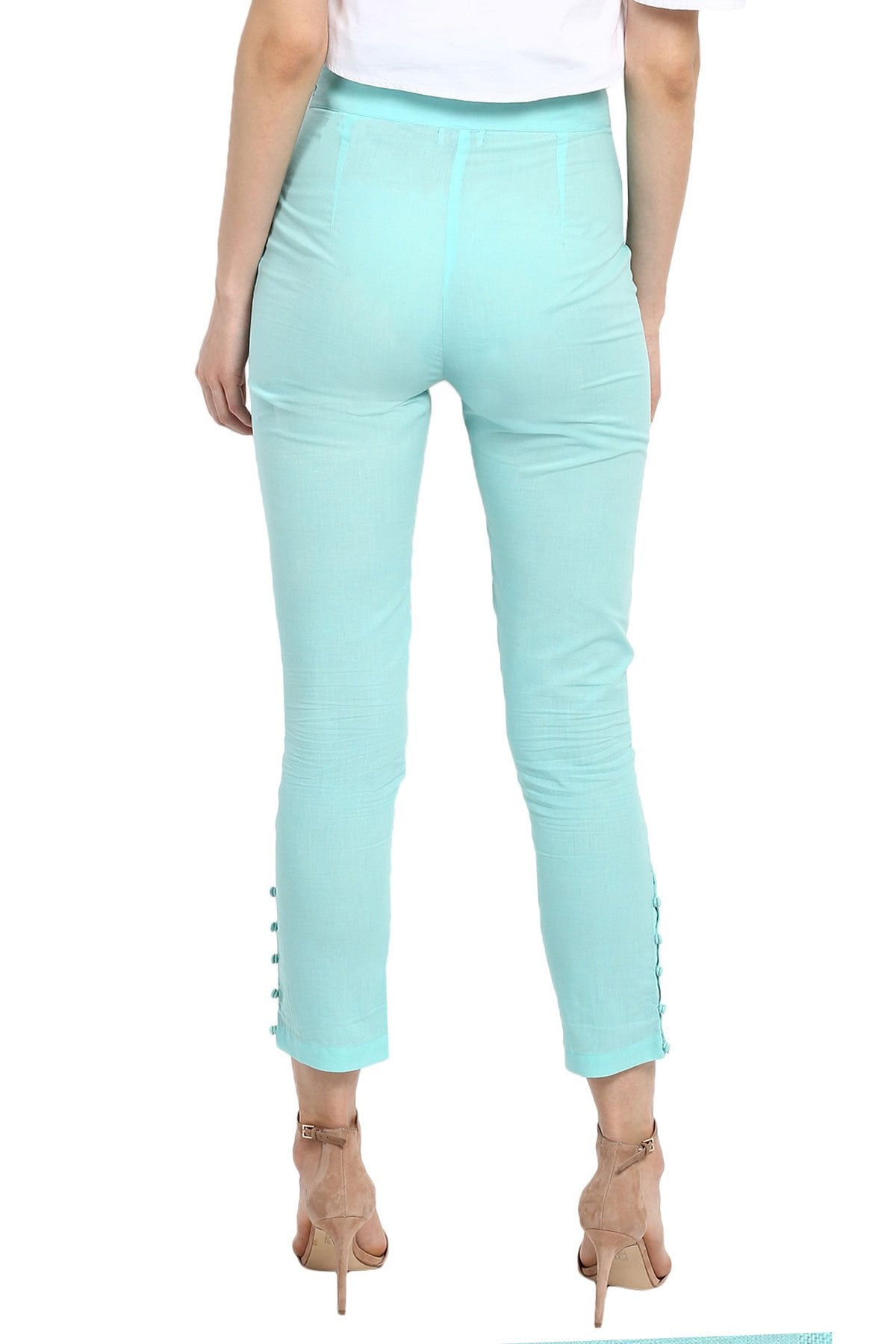 Women's Blue Pencil Pants - SASSAFRAS