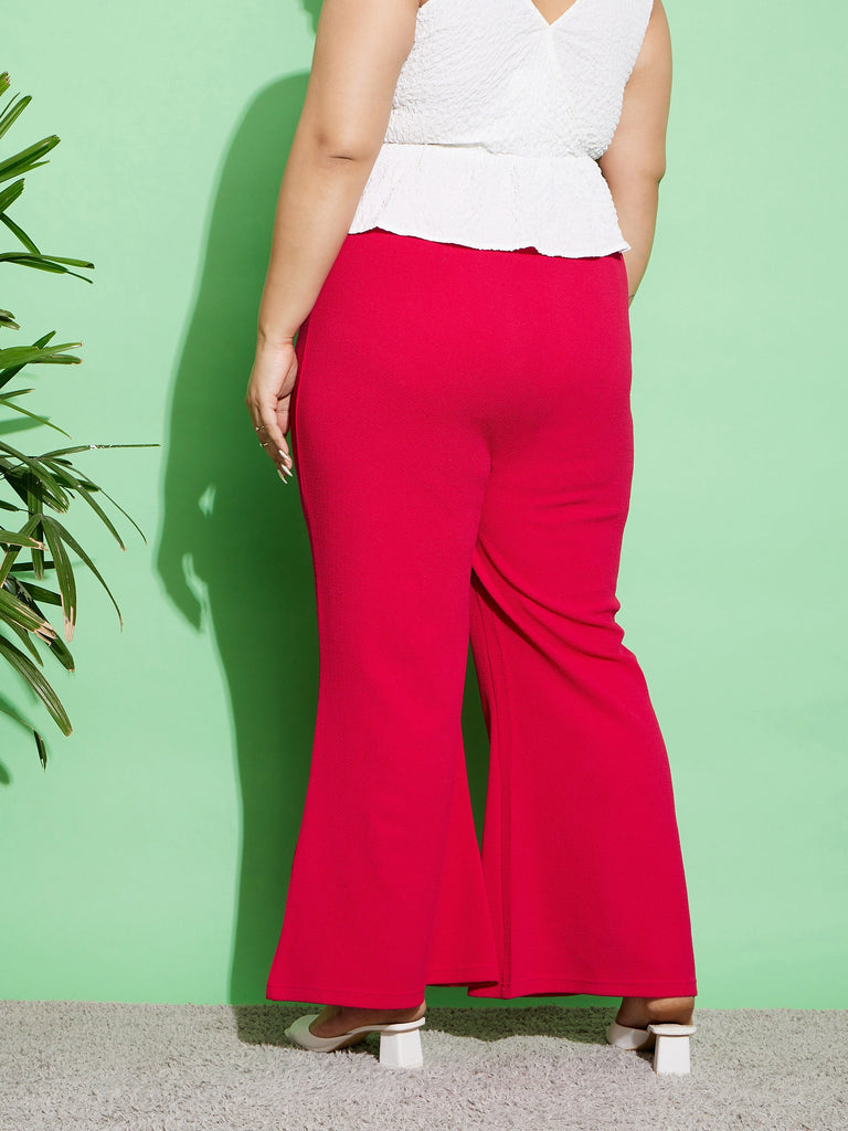 Women's Fuchsia Bell Bottom Pants