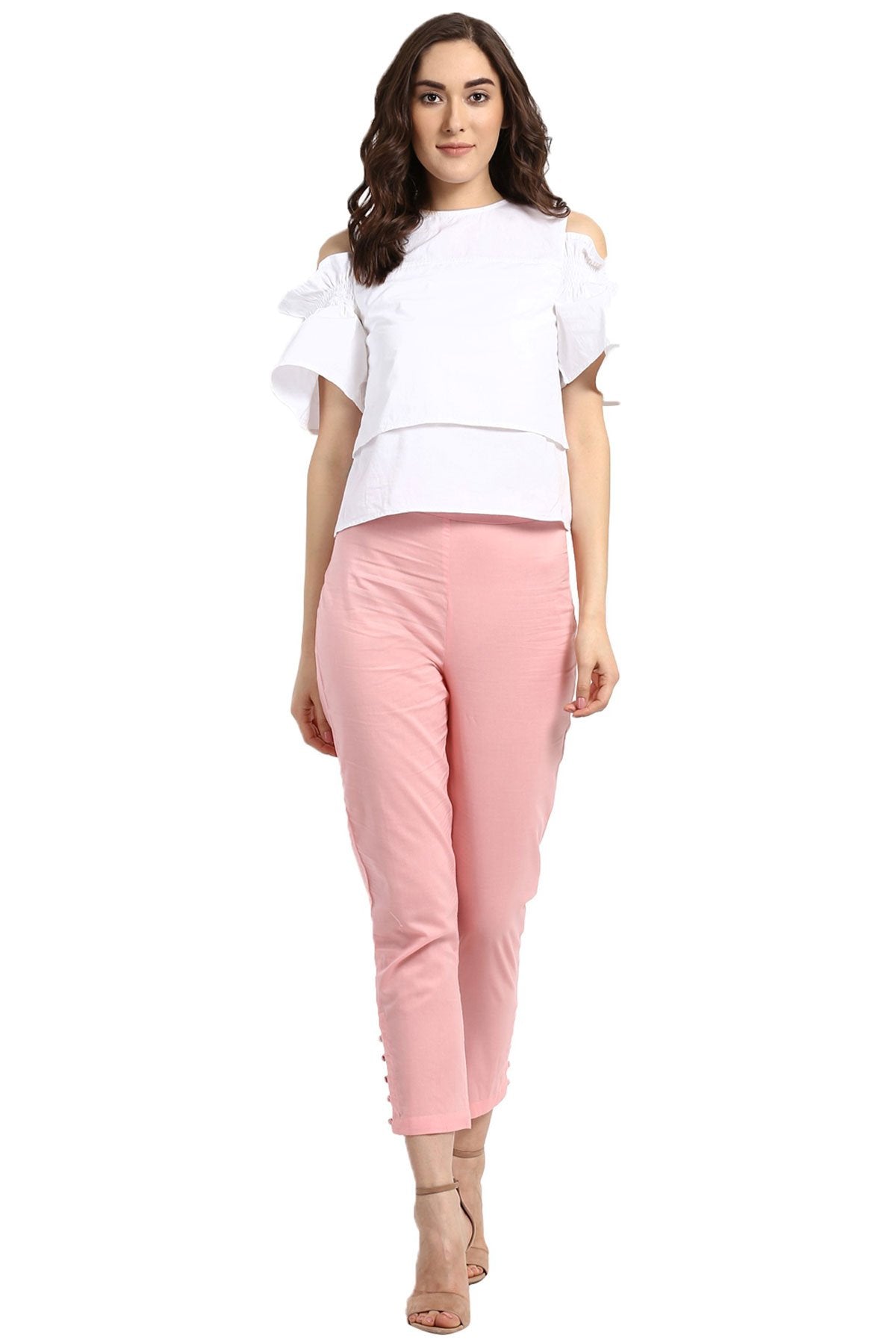 Women's Pink Pencil Pants - SASSAFRAS