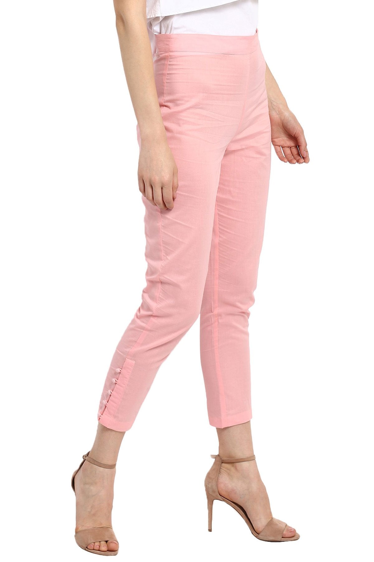 Women's Pink Pencil Pants - SASSAFRAS