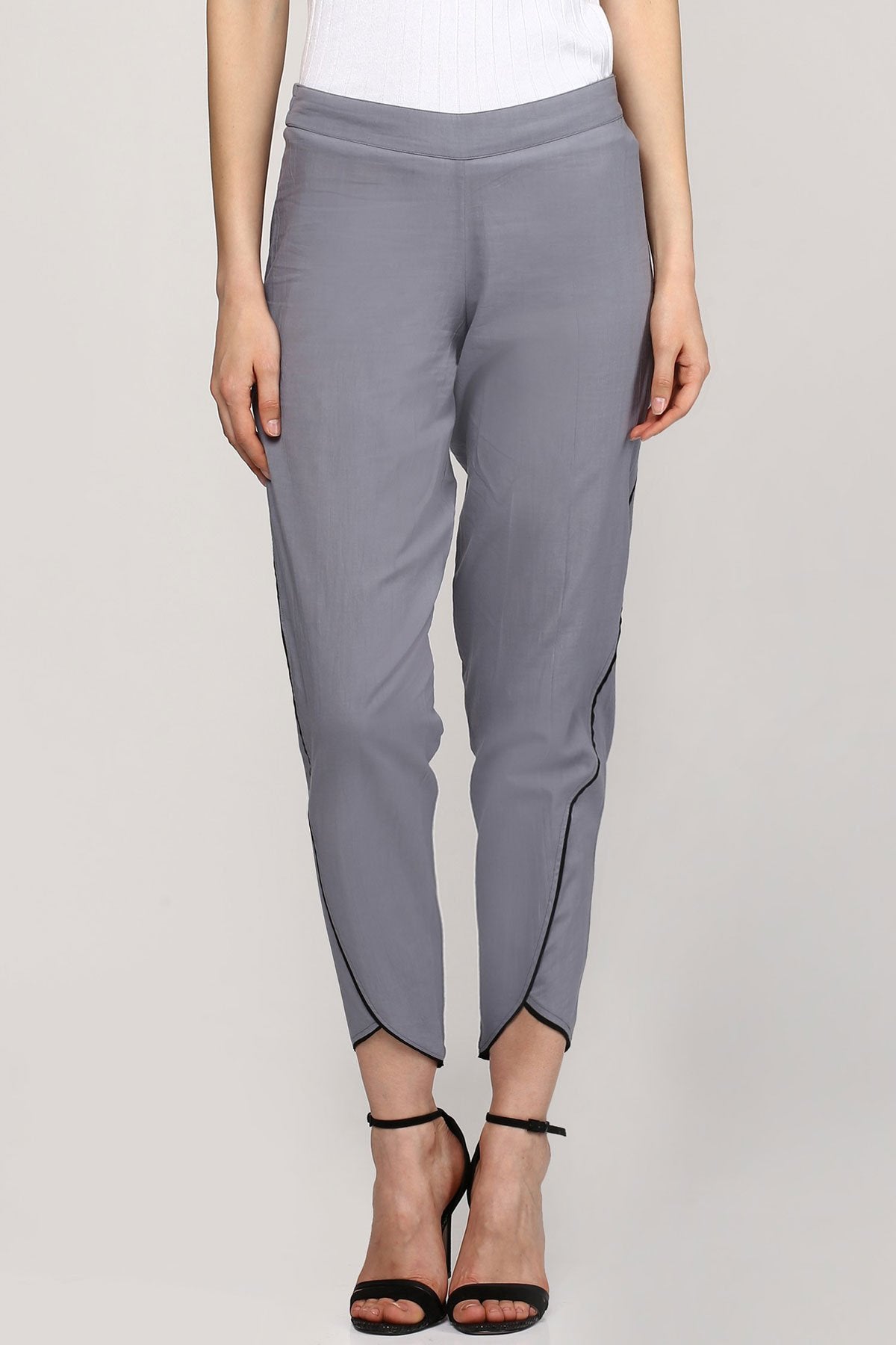 Women's Grey Dhoti Pants - SASSAFRAS