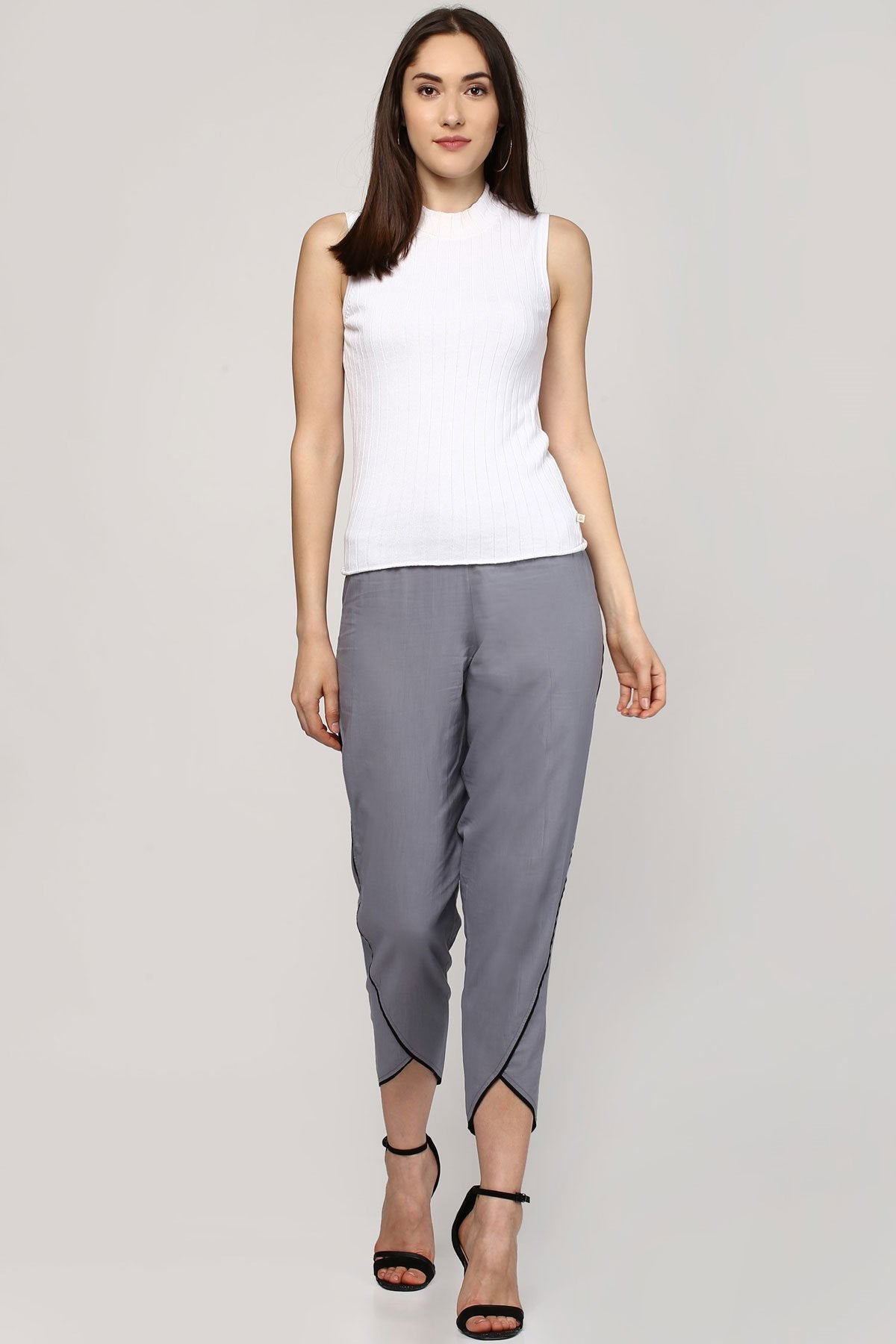 Women's Grey Dhoti Pants - SASSAFRAS