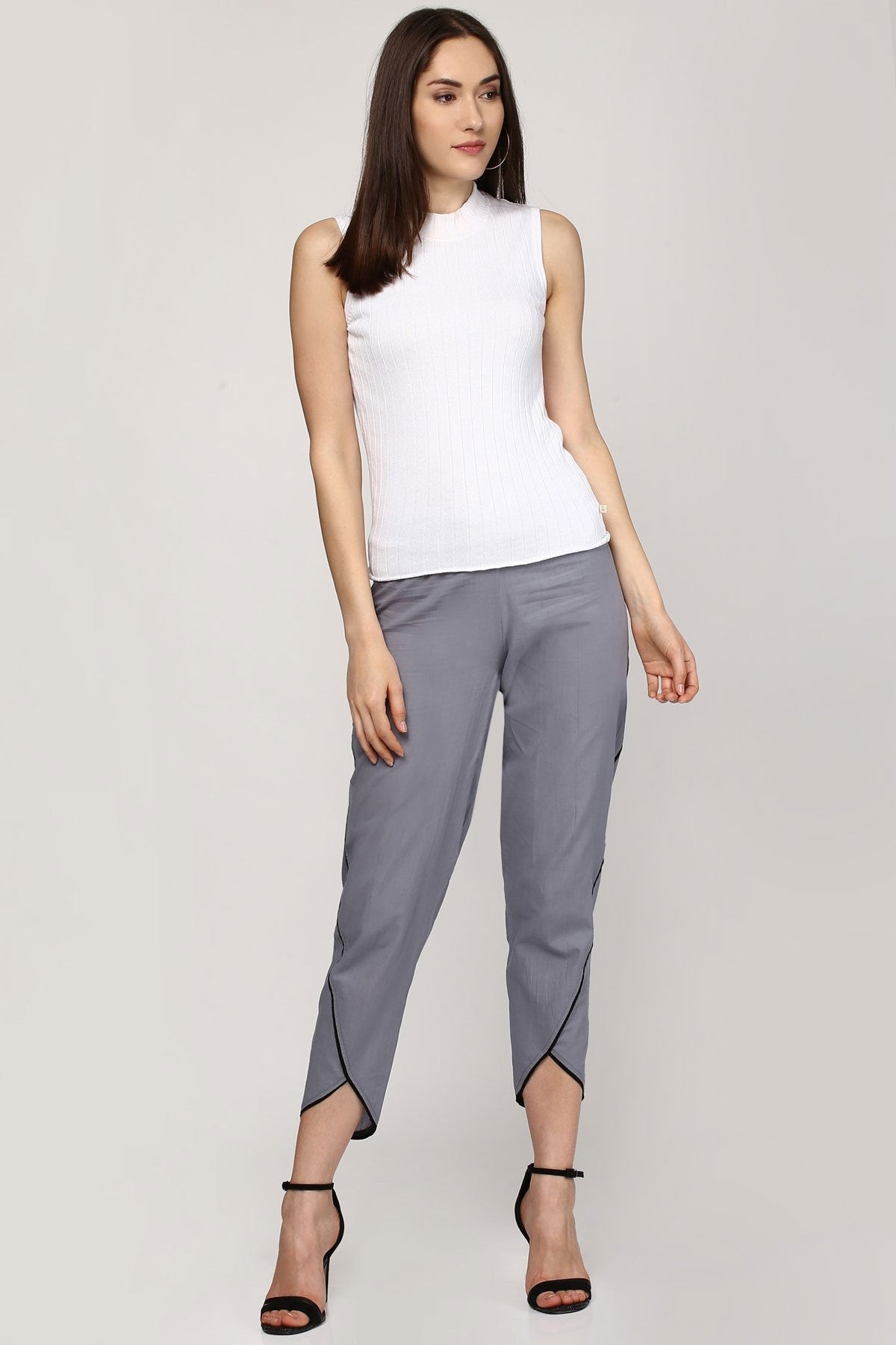 Women's Grey Dhoti Pants - SASSAFRAS