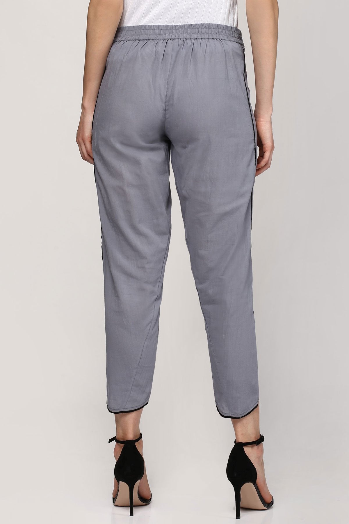 Women's Grey Dhoti Pants - SASSAFRAS