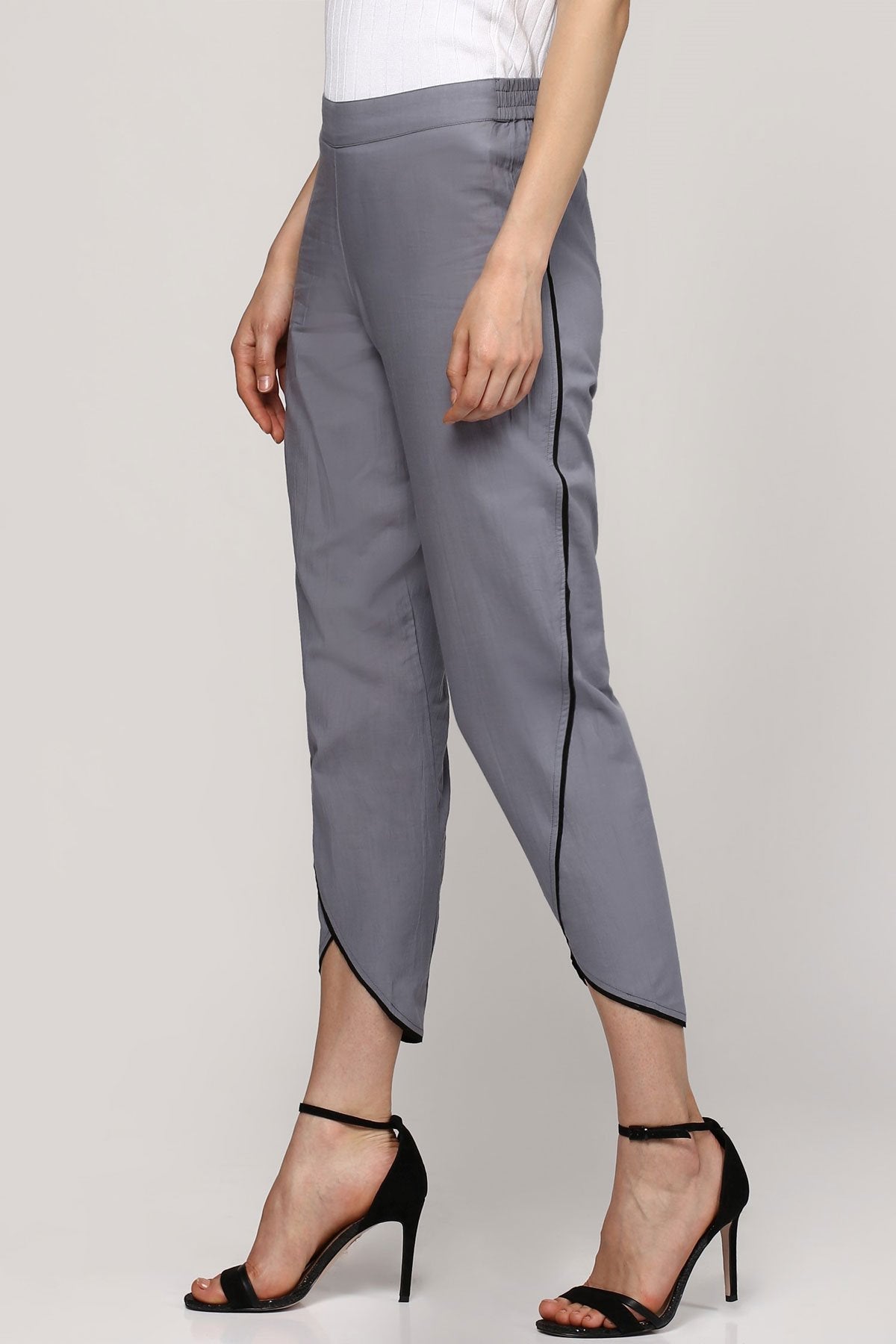 Women's Grey Dhoti Pants - SASSAFRAS