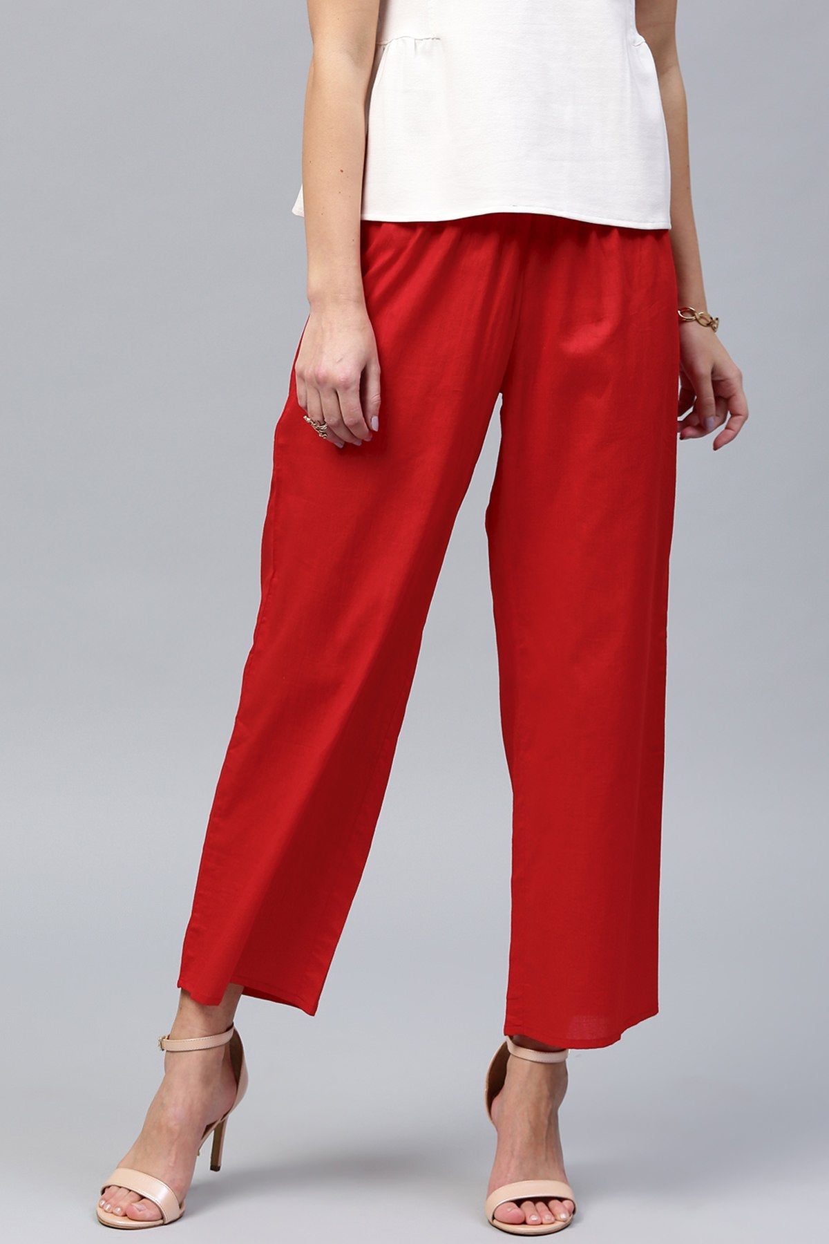 Women's Red Palazzos - SASSAFRAS