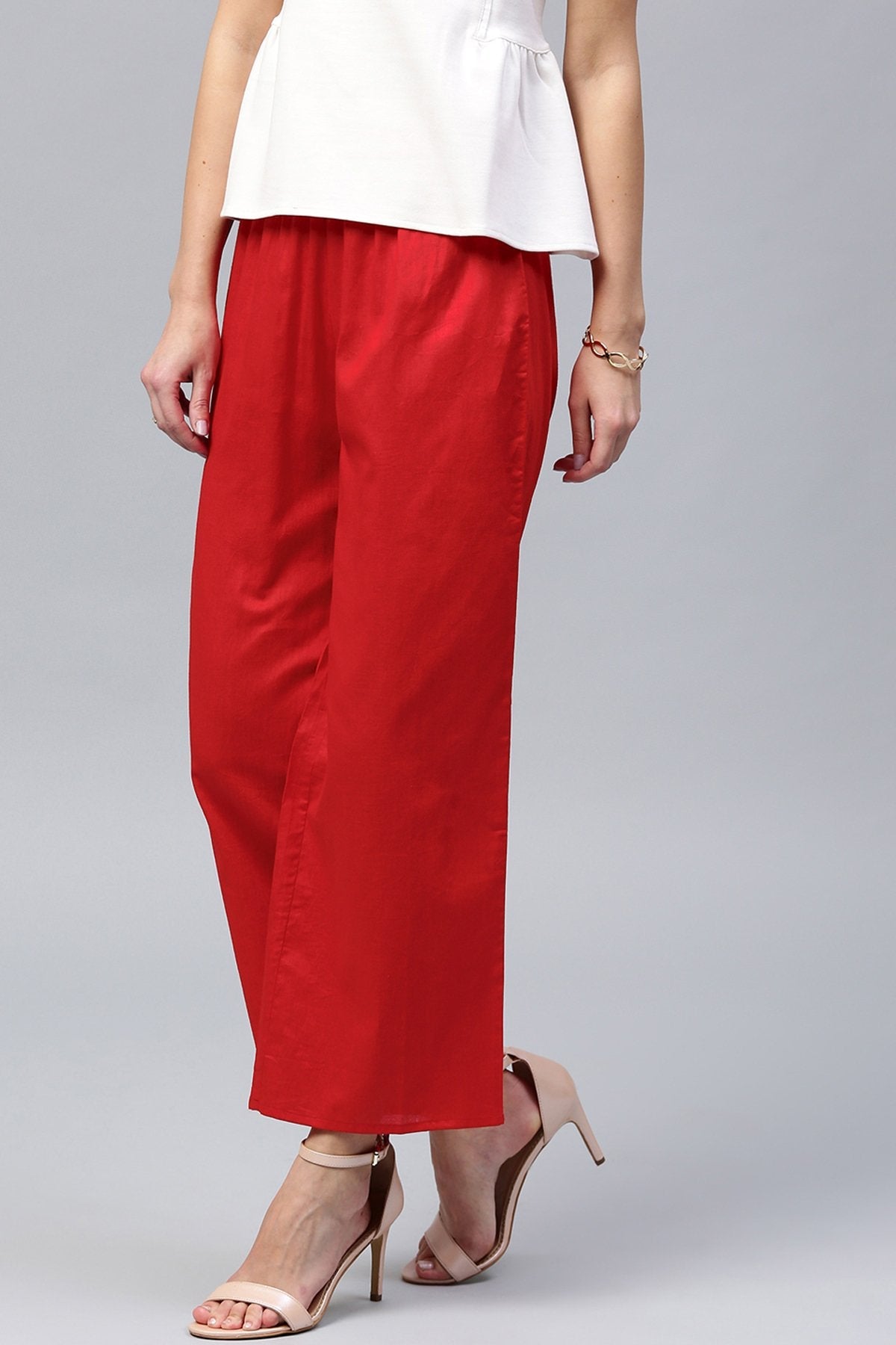 Women's Red Palazzos - SASSAFRAS