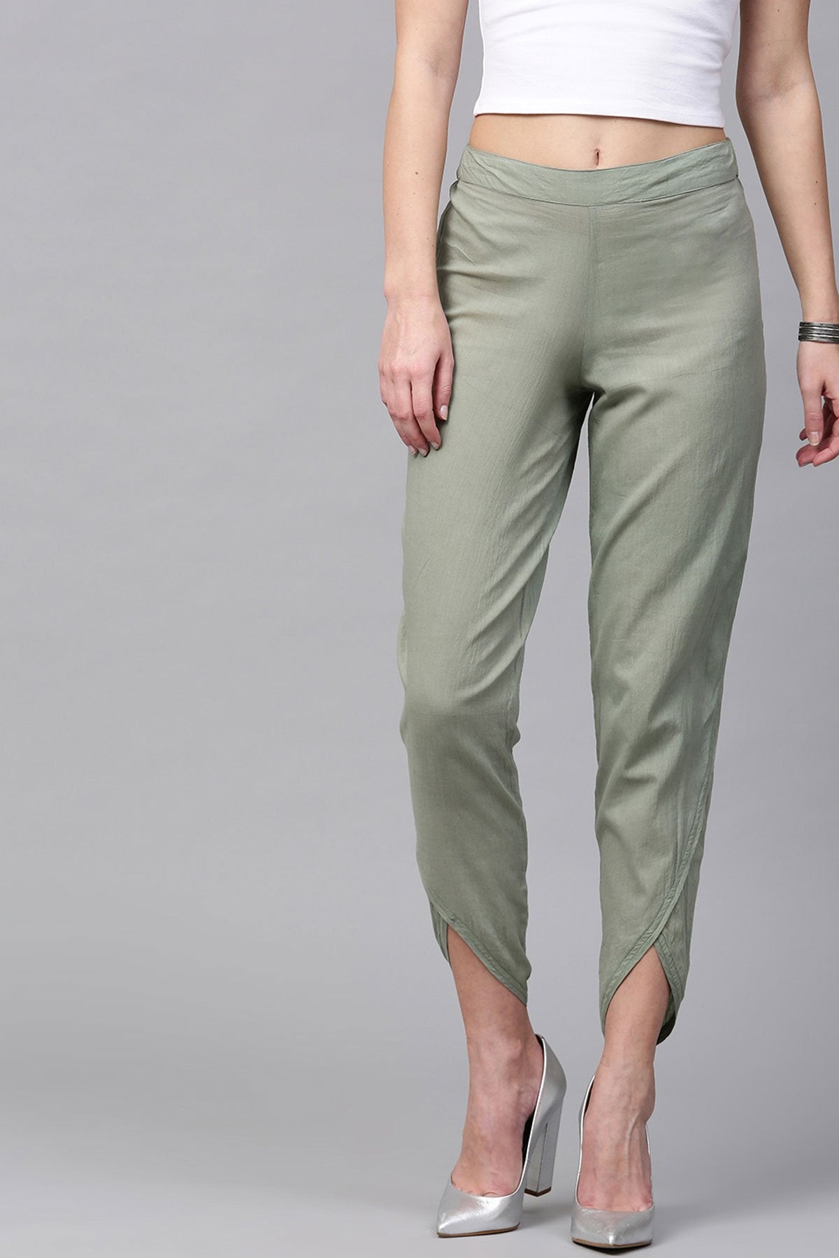 Women's Olive Dhoti Pants - SASSAFRAS