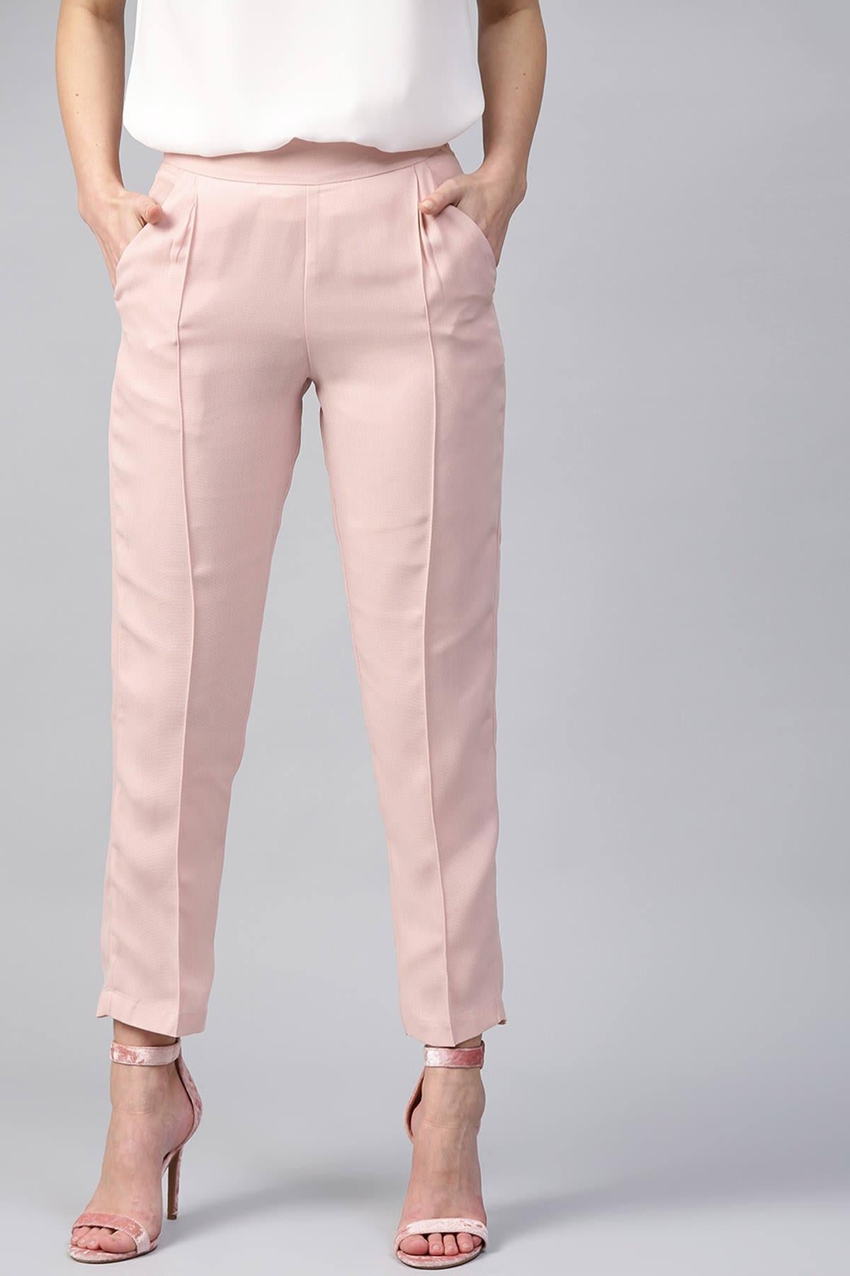 Women's Pink Tapered Trouser - SASSAFRAS