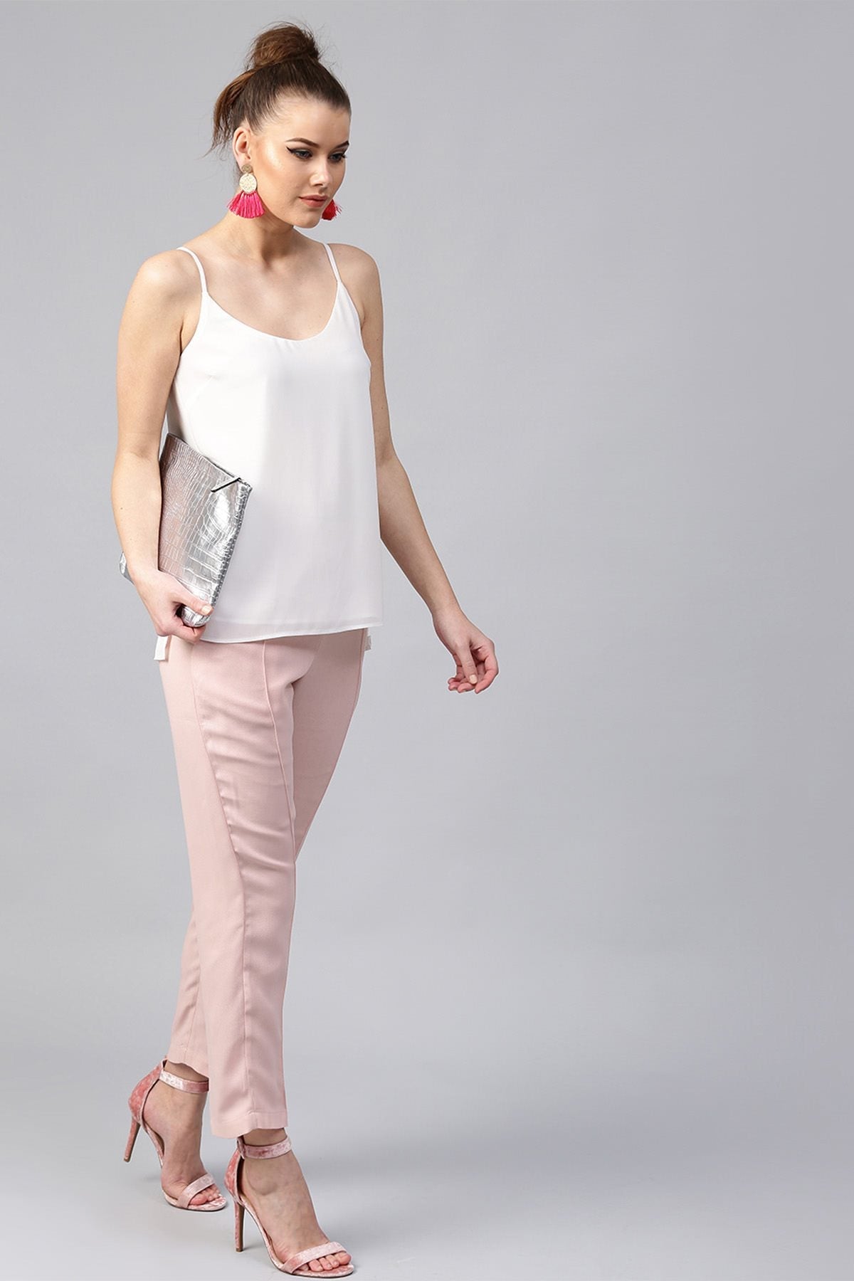 Women's Pink Tapered Trouser - SASSAFRAS