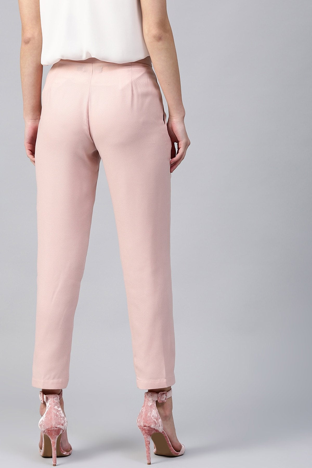 Women's Pink Tapered Trouser - SASSAFRAS