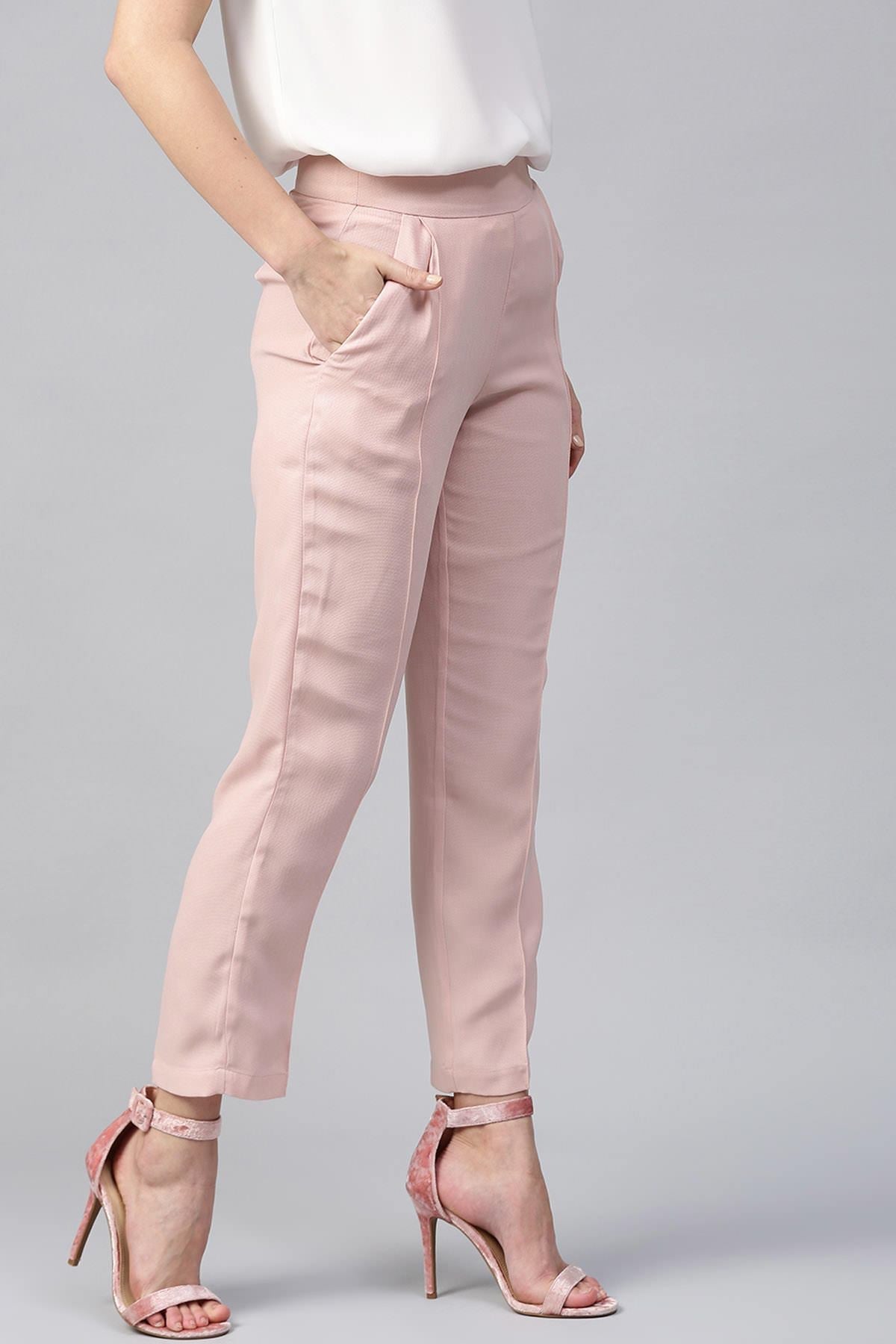 Women's Pink Tapered Trouser - SASSAFRAS