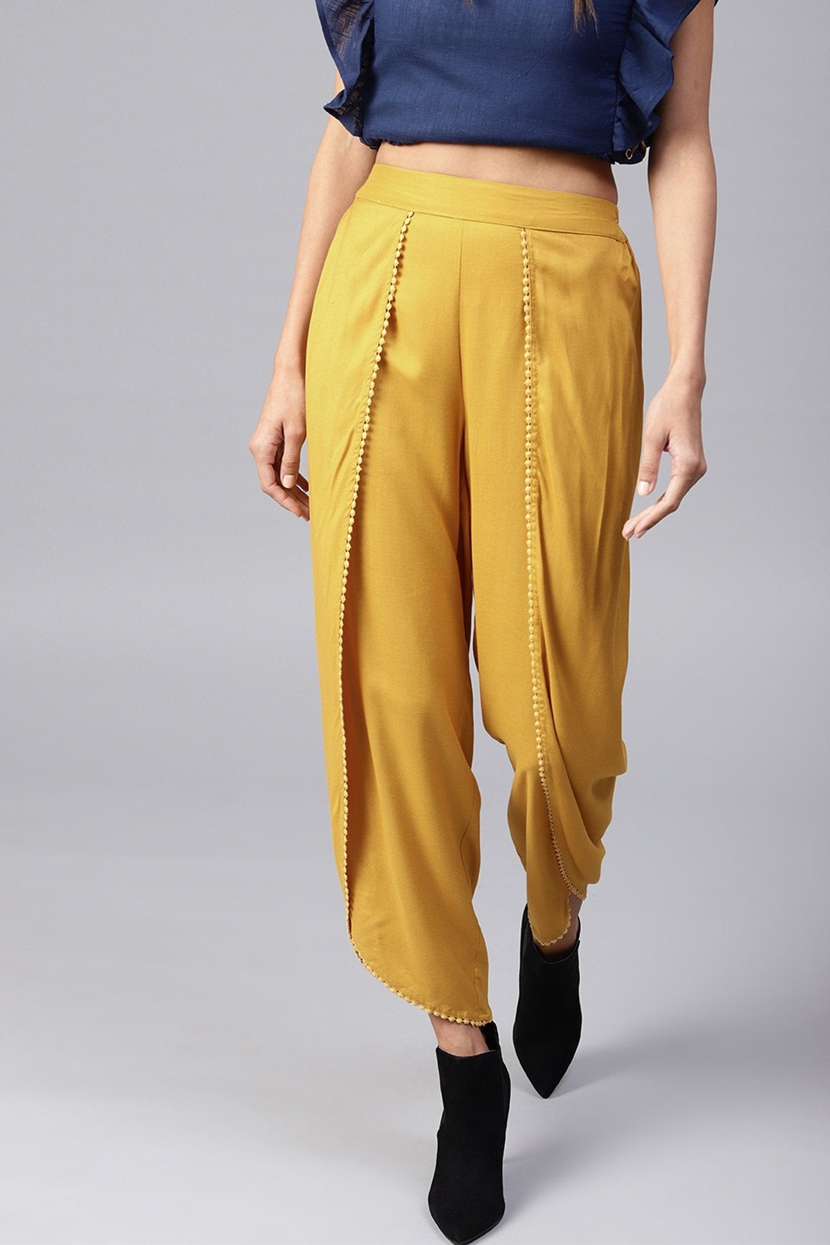 Women's Mustard Dhoti Ethnic Pants - SASSAFRAS