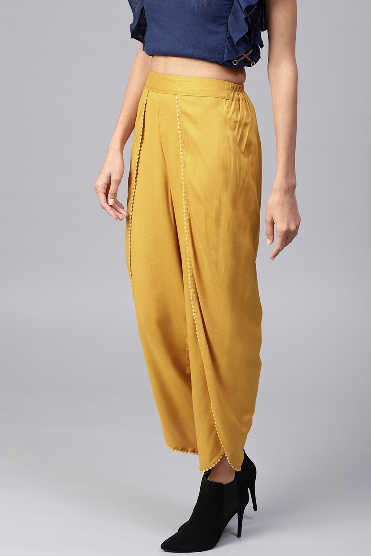 Women's Mustard Dhoti Ethnic Pants - SASSAFRAS