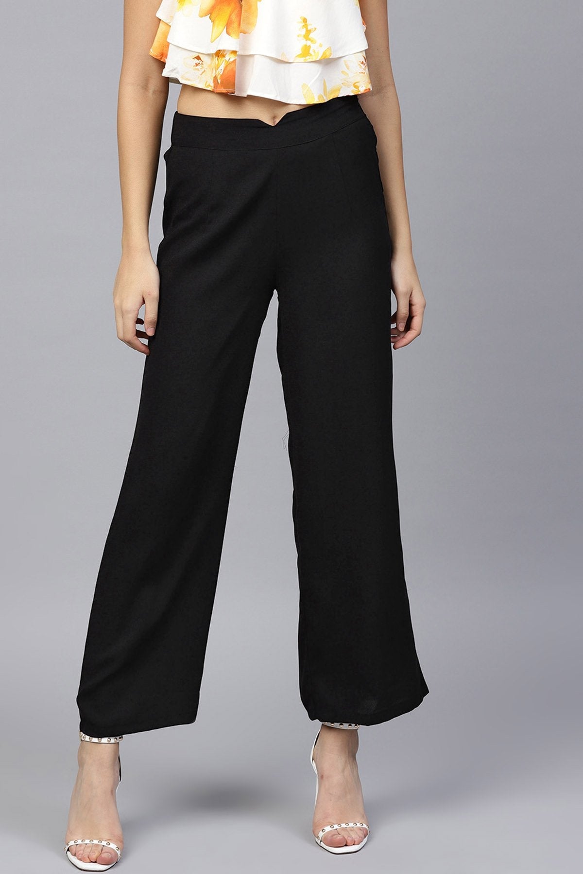 Women's Black A-Line Pants - SASSAFRAS