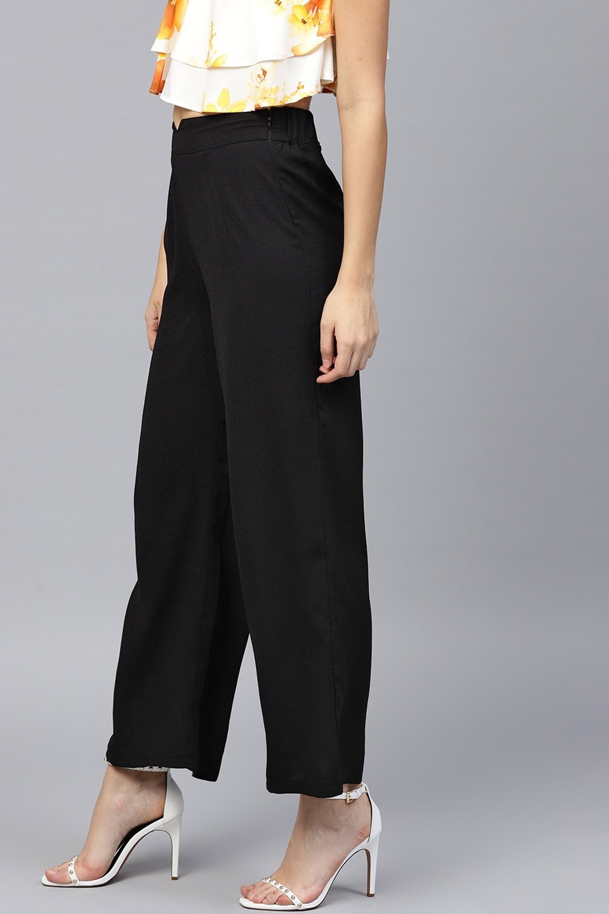 Women's Black A-Line Pants - SASSAFRAS