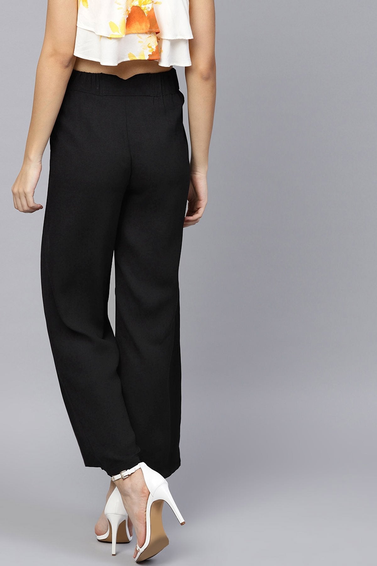 Women's Black A-Line Pants - SASSAFRAS