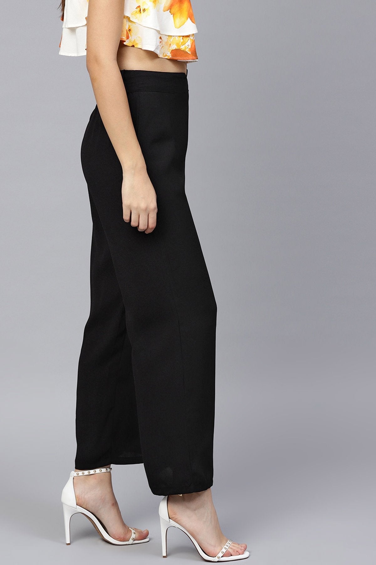 Women's Black A-Line Pants - SASSAFRAS