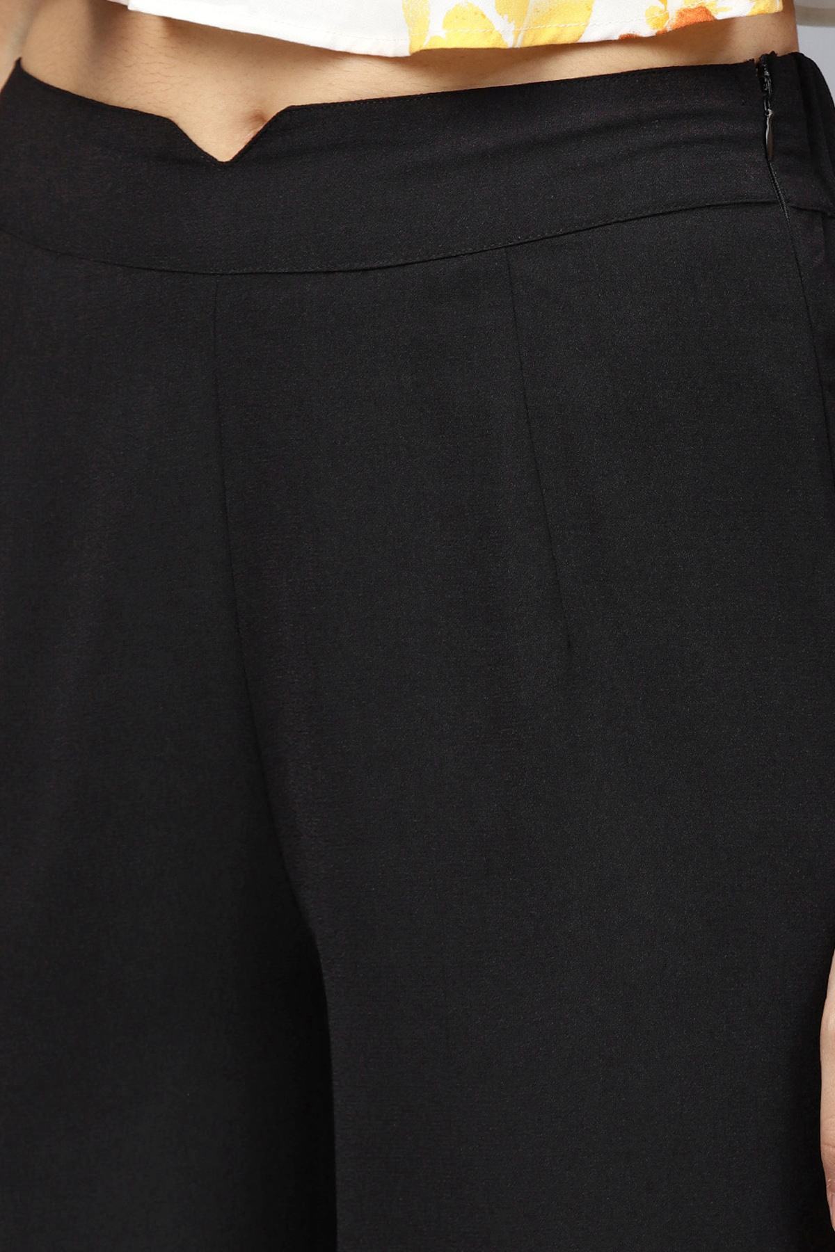 Women's Black A-Line Pants - SASSAFRAS