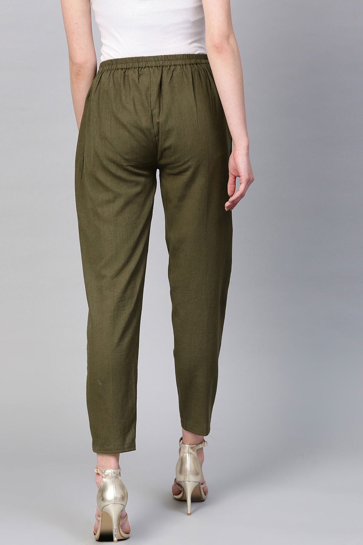 Women's Olive Pencil Pants - SASSAFRAS