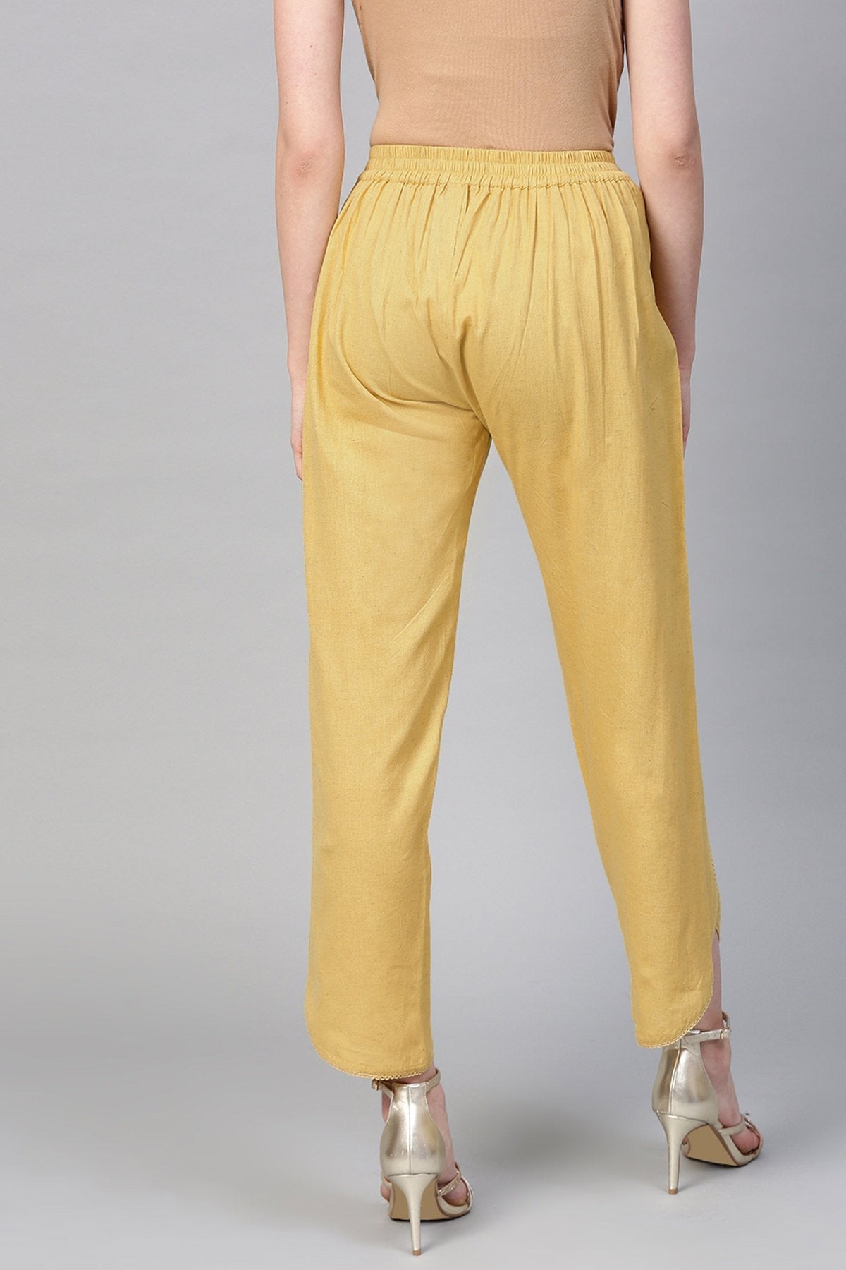 Women's Pale Yellow Dhoti Pants - SASSAFRAS