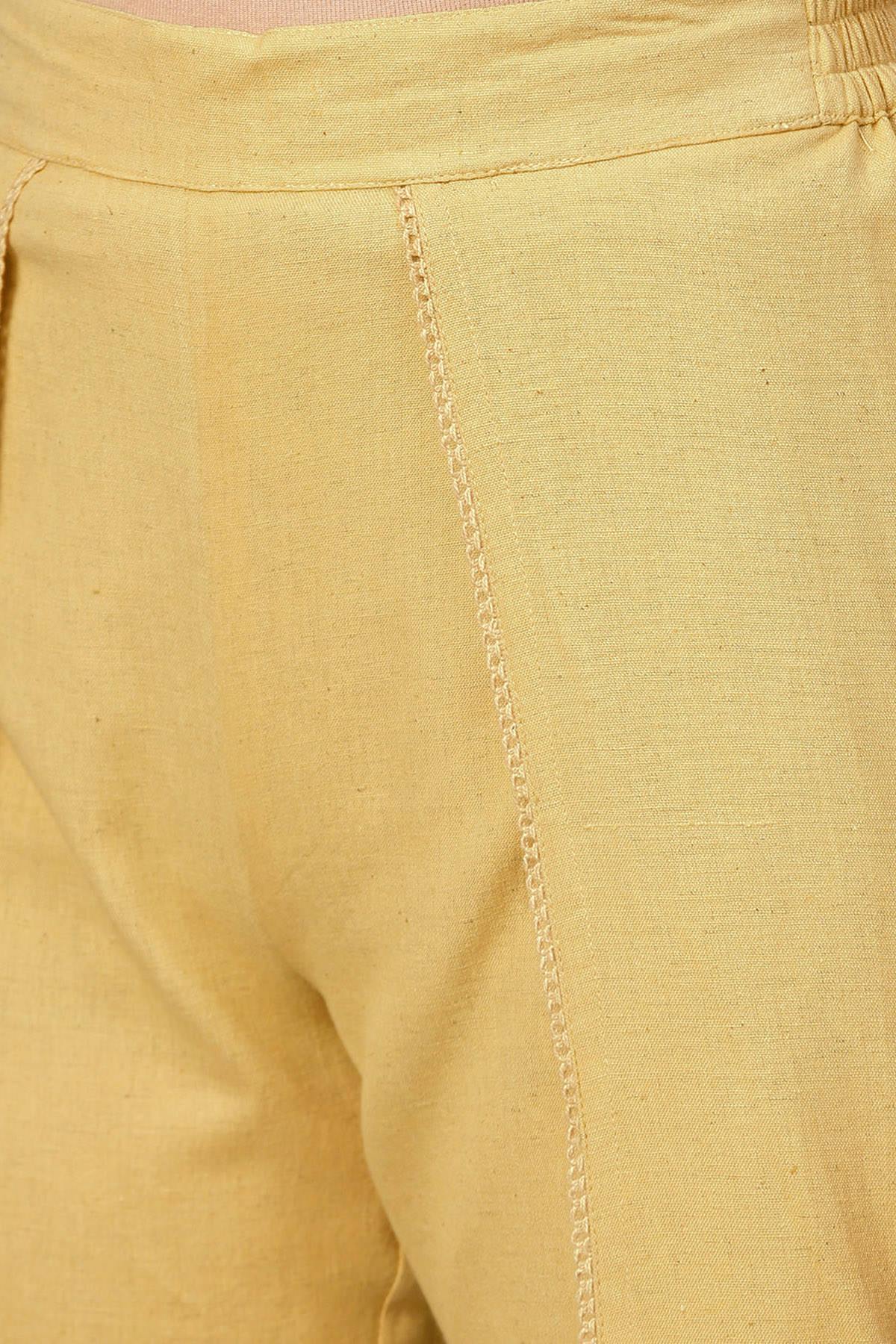 Women's Pale Yellow Dhoti Pants - SASSAFRAS