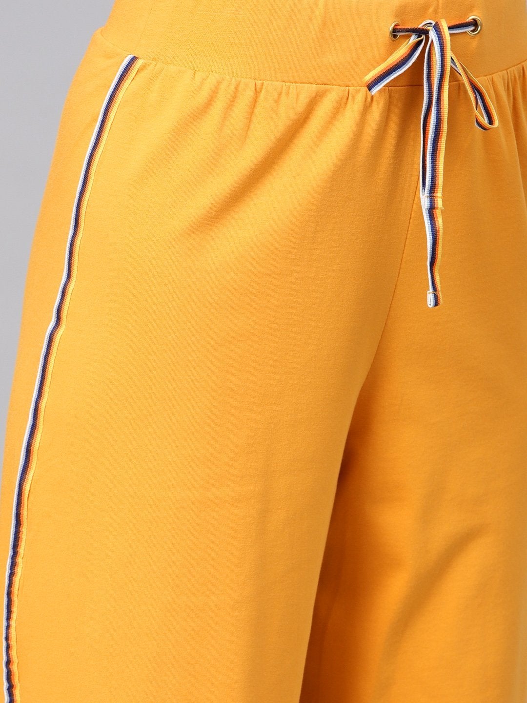 Women's Mustard Side Slit Athleisure Culottes - SASSAFRAS