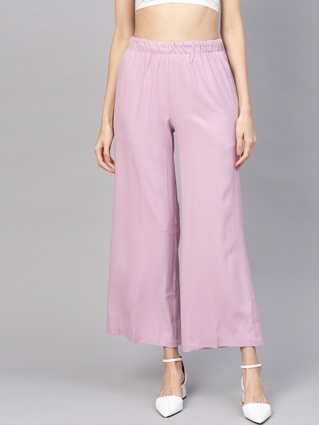 Women's Lavender Palazzo Pants - SASSAFRAS