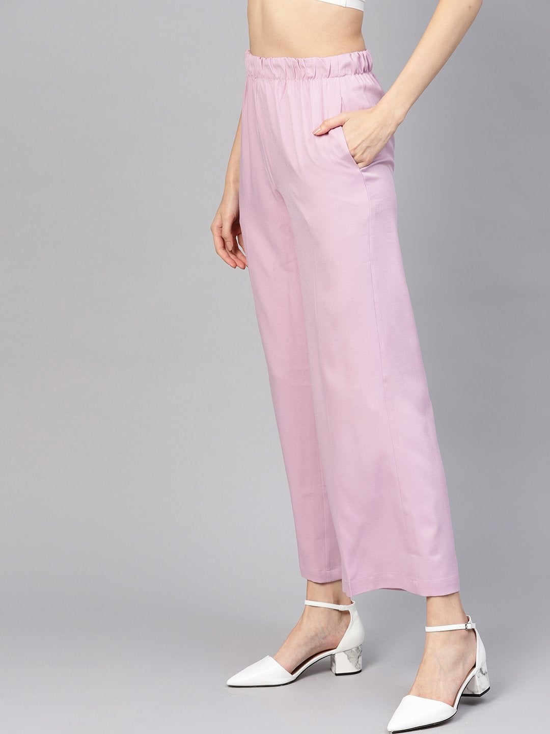 Women's Lavender Palazzo Pants - SASSAFRAS