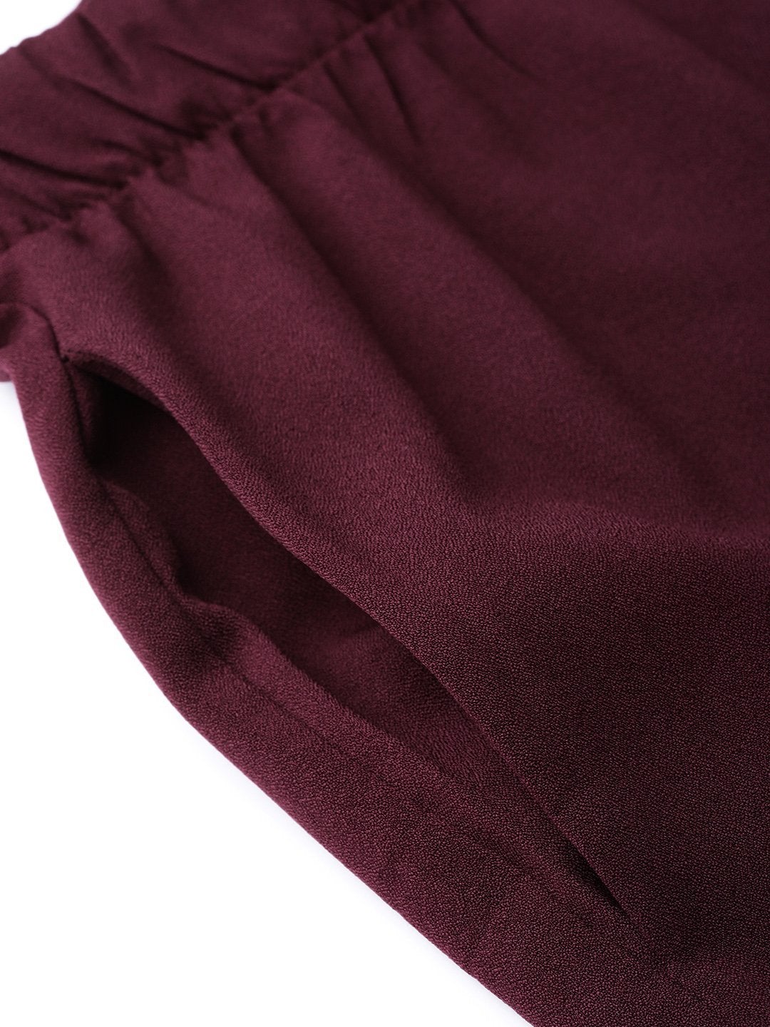 Women's Burgundy Palazzo Pants - SASSAFRAS