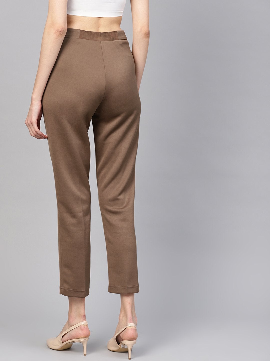 Women's Brown Tapered Pant - SASSAFRAS