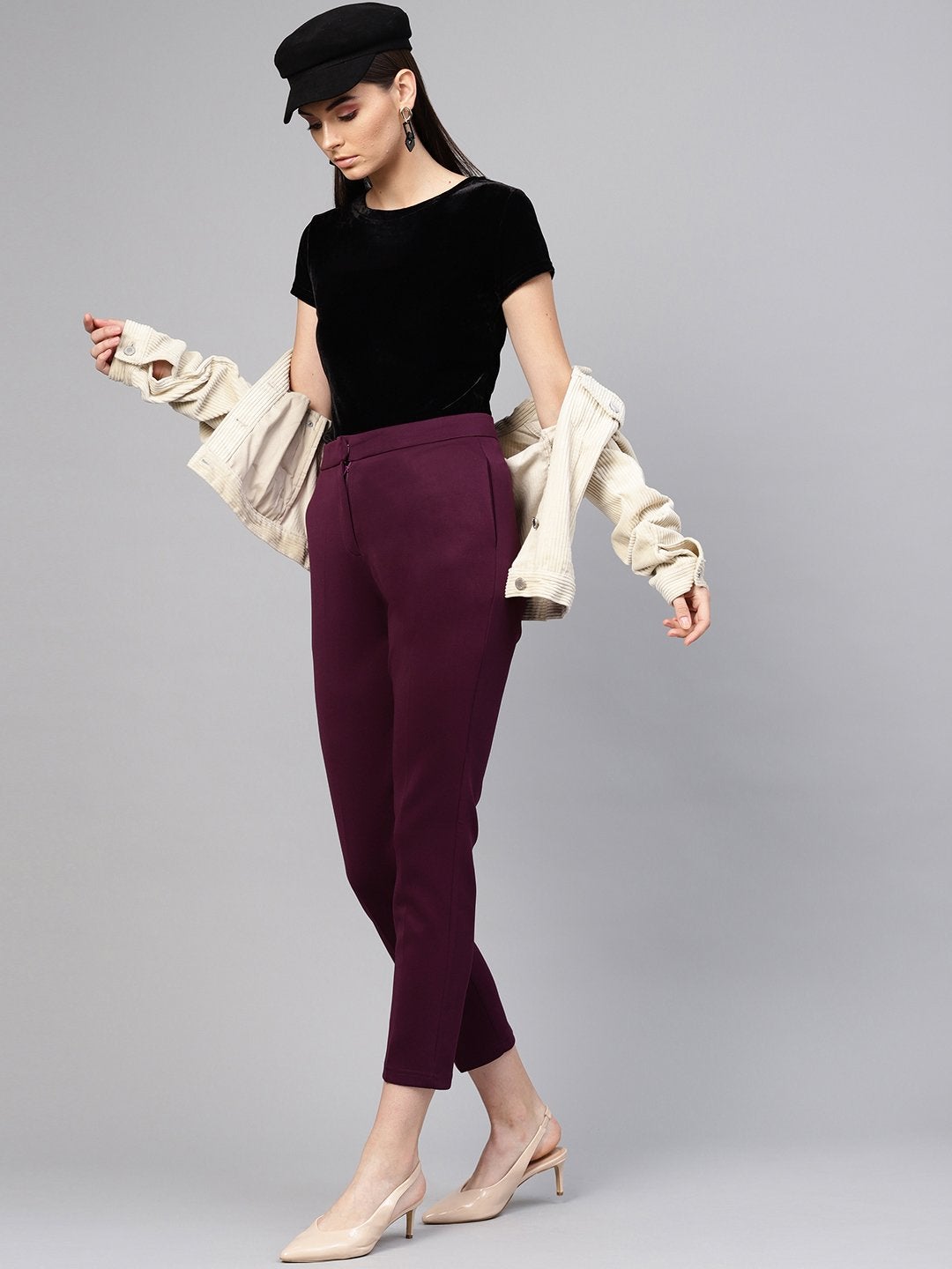 Women's Purple Tapered Pant - SASSAFRAS