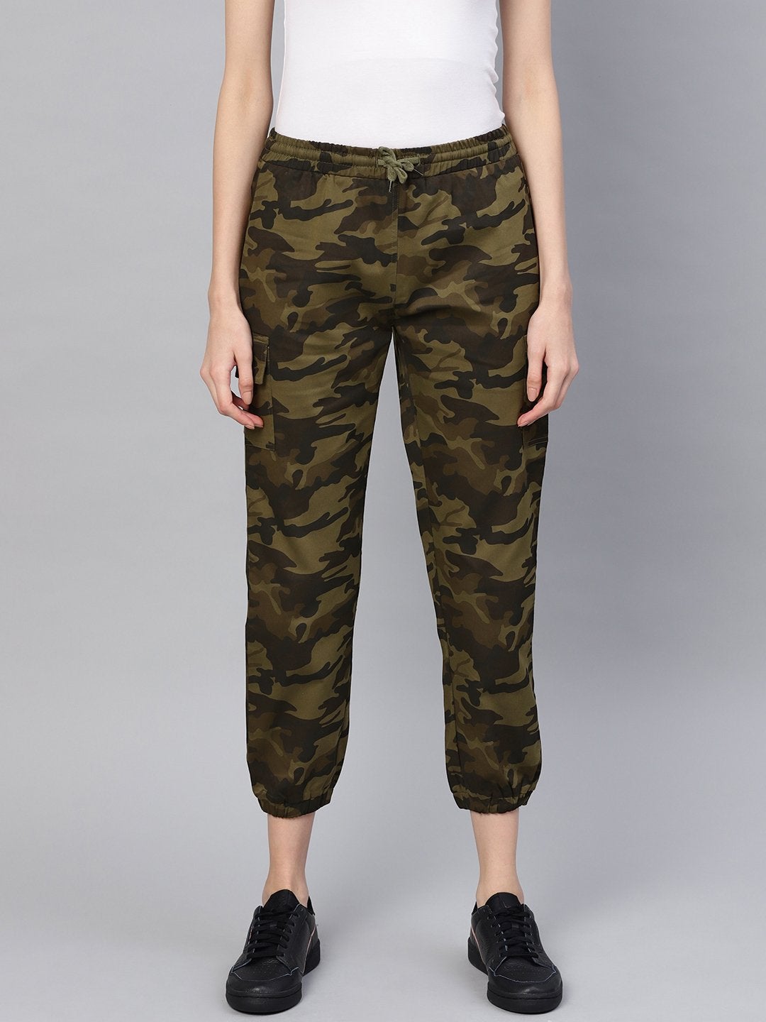 Women's Green Camouflage Jogger Pant - SASSAFRAS